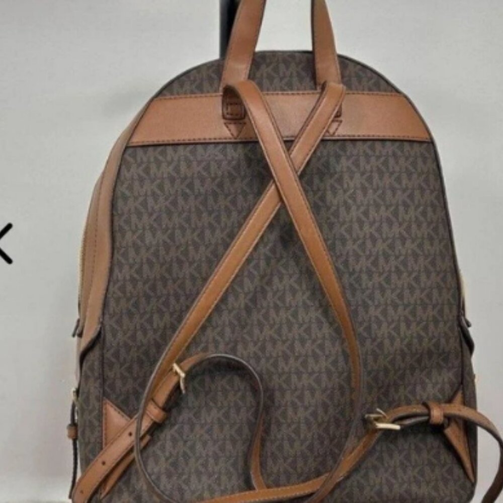 Michael Kors Jaycee Large Zip Pocket Backpack Brown Acorn - Picture 5 of 11